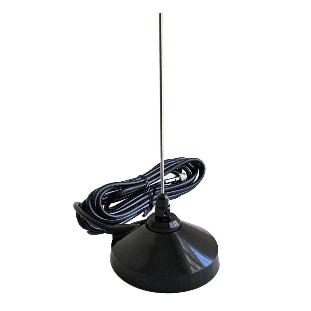 VHF UHF Tunable Antenna with 3 1/4" Black Magnet Mount, 12' RG58, Mini-UHF Connector. for Motorola Mobile Radio. TRAM1102-MUHF