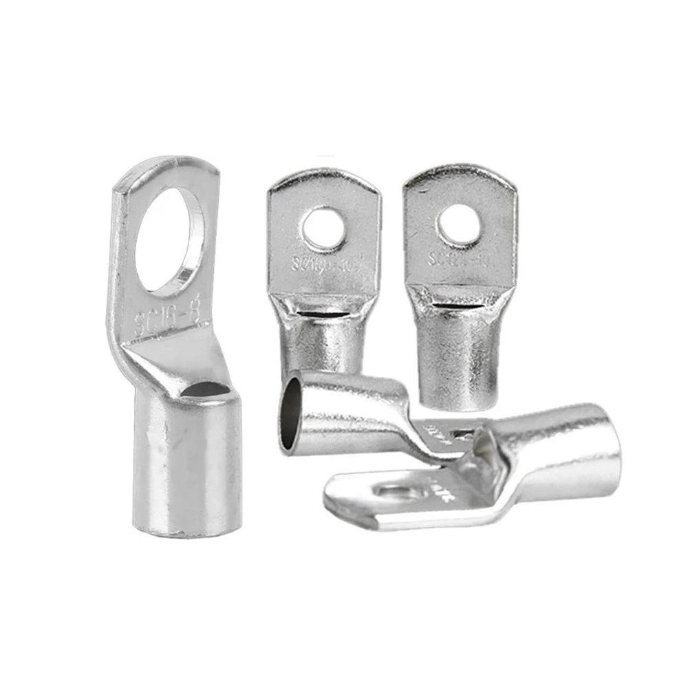 Copper Wire Lugs Ring Connector Bare Cable SC Cold Pressed Crimp Terminal SC6-5 SC6-6 SC6-8 SC10-6 SC10-8 SC16-6 SC16-8 SC25-6(100PCS,SC6-8)