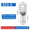 Copper Wire Lugs Ring Connector Bare Cable SC Cold Pressed Crimp Terminal SC6-5 SC6-6 SC6-8 SC10-6 SC10-8 SC16-6 SC16-8 SC25-6(100PCS,SC6-8) view 2