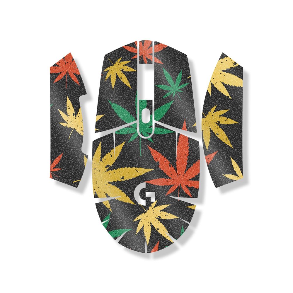 Glossy Glitter Mouse Skin Compatible with Logitech G305 Lightspeed - Rastafari Kush - Premium 3M Vinyl Protective Wrap Decal Cover - Easy to Apply | Crafted in The USA by MightySkins
