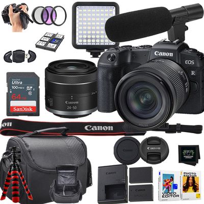 Canon EOS RP Mirrorless Camera + Canon RF 24-50mm f/4.5-6.3 is STM Lens + 64GB SanDisk Memory Card + More (18pc Bundle) (Renewed)