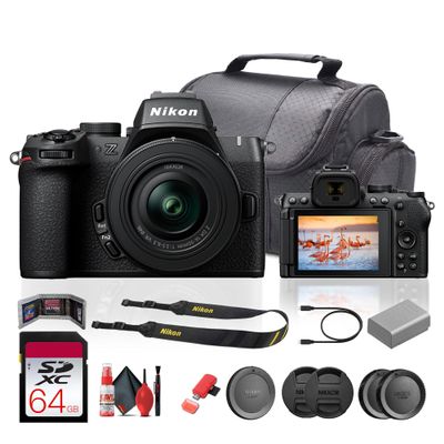 Nikon Z50II Mirrorless Digital Camera with NIKKOR Z DX 16-50mm f/3.5-6.3 Lens Bundle with 64GB Memory Card + 6Ave Cleaning kit+ More (Renewed)