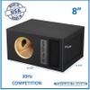 30HZ Reinforced Competition Single Ported Sub Box Sub Woofer Enclosure Speaker Box Car Audio Subwoofer Ground Shaker Box Ground-Shaker (Black, 8") view 2