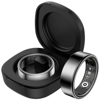 CNBRO Smart Ring Heart Rate Monitor Sleep Tracker Fitness Ring Blood Pressure Fitness Tracker Pedometer Calories Step Counter Health Smart Rings for Men Women with Charging Case