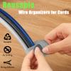 80PCS Hook and Loop Cable Straps, Cable Management Under Desk, Self Adhesive Cable Ties, Reusable Wire Organizers for Cords, Adjustable Cord Organizers for Desk, Home Office Essentials, White view 2