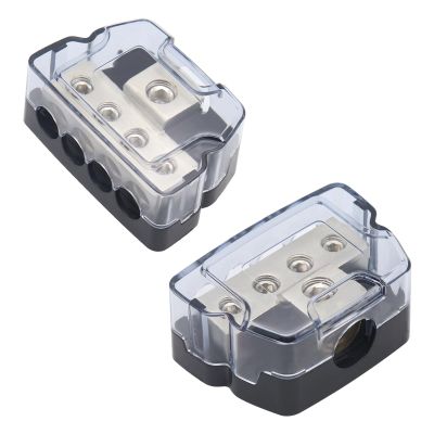 Car Sound Frequency Power Distribution Block, 1 in 4 Out Cable Connector with Hexagonal Wrench and Conversion Heads Tool