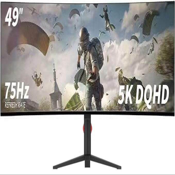 BINFC YOGAES 49 Inch Wide Dual QHD (5120x1440) IPS Surface Game Display, 49 Inch montior. HDR 400, Hidden Inside, USB-C, VESA100*100mm, Tilt Height Adjustment Possible, G-Sync (144hz)