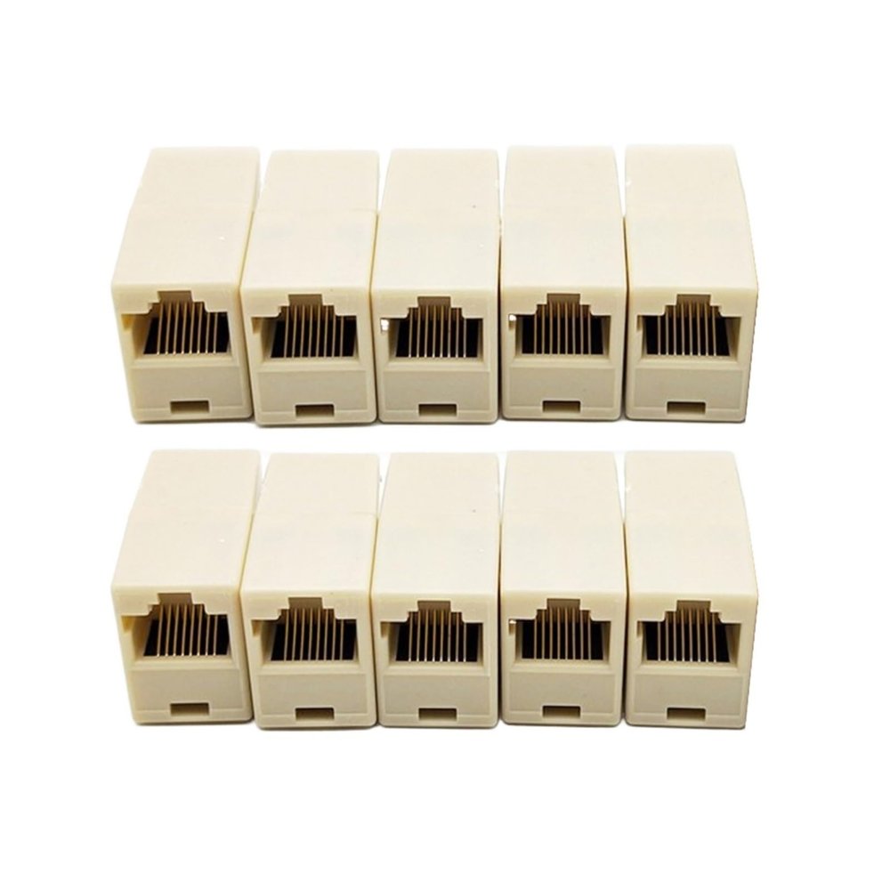 10PCS RJ45 Powerline Network Adapters CAT6 CAT5 Network Cable Straight Ethernet LAN Coupler Joiner Connector p/Lug Ethernet Sockt