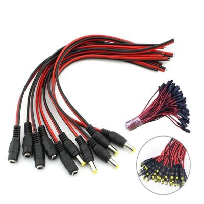 10pcs/Lot 2.1x5.5 Mm Male Female p/Lug 12V Dc Power Pigtail Cable Jack Fit Compatible Camera Connector Tail Extension 12V DC Wire(10 Female)