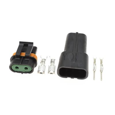 1 Set 2 Pin Way Sealed Automobile Electrical Connector Socket Female Male p/Lug Fit Compatible Fan Auto Connector 12033769 12034269(Male and Female)
