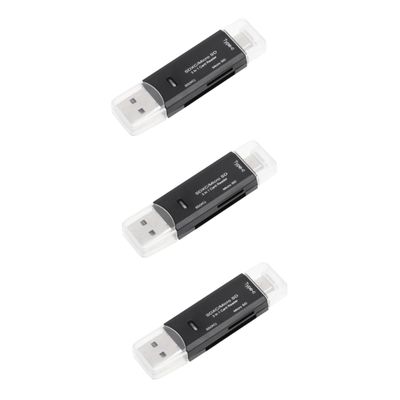 3pcs 3 1 Type-c Micro USB Card Reader Card Reader Usb2.0 Micro USB Reader Memory Card Reader USB c Type-c Card Reader Memory Card Readers Sim Card Reader