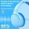 INFURTURE Active Noise Cancelling Headphones, Kids Bluetooth Headphones Wireless Over Ear Headphone, 85/94dB Volume Limited, 50H ANC & 90H Normal Playtime,for Airplane/Train/Auto/idea Gift view 2