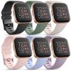 6 Pack Bands for Fitbit Versa 2 Smart Watch - Classic Soft Sport Replacement Wristbands for Women & Men (6 Pack E, Small) view 1