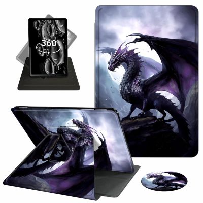 ACWDMKH Case for Kindle Scribe,360 Degree Rotating Swivel PU Leather Stand Flip Folio Cover with Auto Wake/Sleep for Amazon Kindle Scribe Cover 10.2 Inch (2024/2022 Release),Cool Purple Dragon