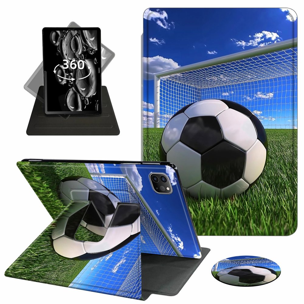 ACWDMKH for iPad Air 13 Inch Case M3 2025/M2 2024,for iPad Pro 12.9 Inch Case 2022/2021/2020 (6th/5th/4th Generation),360 Degree Rotating Swivel Stand Folio Auto Wake/Sleep,Football Field
