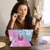 ACWDMKH Case for Kindle Scribe,360 Degree Rotating Swivel PU Leather Stand Flip Folio Cover with Auto Wake/Sleep for Amazon Kindle Scribe Cover 10.2 Inch (2024/2022 Release),Pink Blue Glitter view 3
