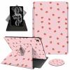 ACWDMKH Case for Kindle Fire 7 Tablet Case 7 Inch (9th/7th/5th Generation,2019/2017/2015 Release),360 Degree Rotating Swivel PU Leather Stand Folio Cover with Auto Wake/Sleep,Pink Strawberry view 1