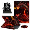 ACWDMKH Case for Kindle Fire 7 Tablet Case 7 Inch (9th/7th/5th Generation,2019/2017/2015 Release),360 Degree Rotating Swivel PU Leather Stand Folio Cover with Auto Wake/Sleep,Fire Red Dragon view 1