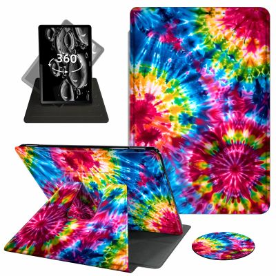 ACWDMKH Case for Kindle Scribe,360 Degree Rotating Swivel PU Leather Stand Flip Folio Cover with Auto Wake/Sleep for Amazon Kindle Scribe Cover 10.2 Inch (2024/2022 Release),Rainbow Color