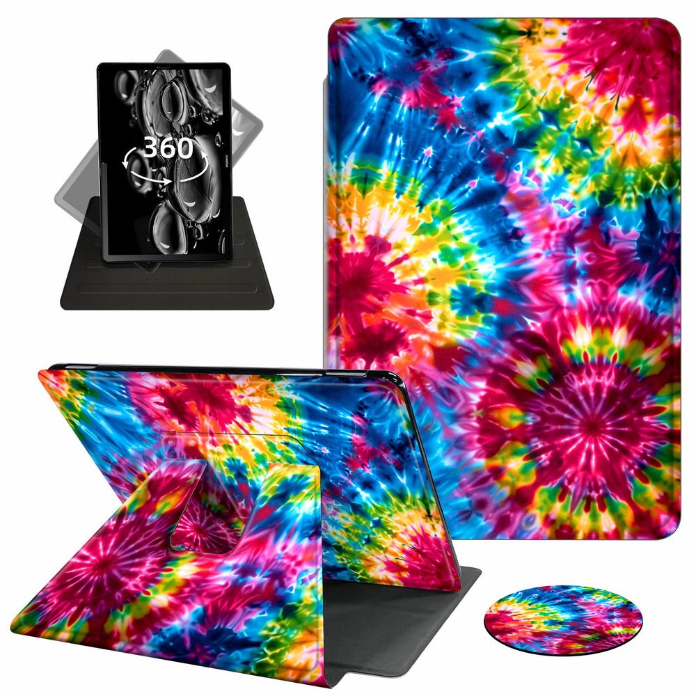 ACWDMKH Case for Kindle Scribe,360 Degree Rotating Swivel PU Leather Stand Flip Folio Cover with Auto Wake/Sleep for Amazon Kindle Scribe Cover 10.2 Inch (2024/2022 Release),Rainbow Color