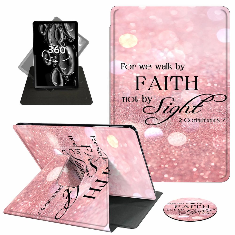 ACWDMKH Case for Kindle Scribe,360 Degree Rotating Swivel PU Leather Stand Flip Folio Cover with Auto Wake/Sleep for Amazon Kindle Scribe Cover 10.2 Inch (2024/2022 Release),Pink Glitter