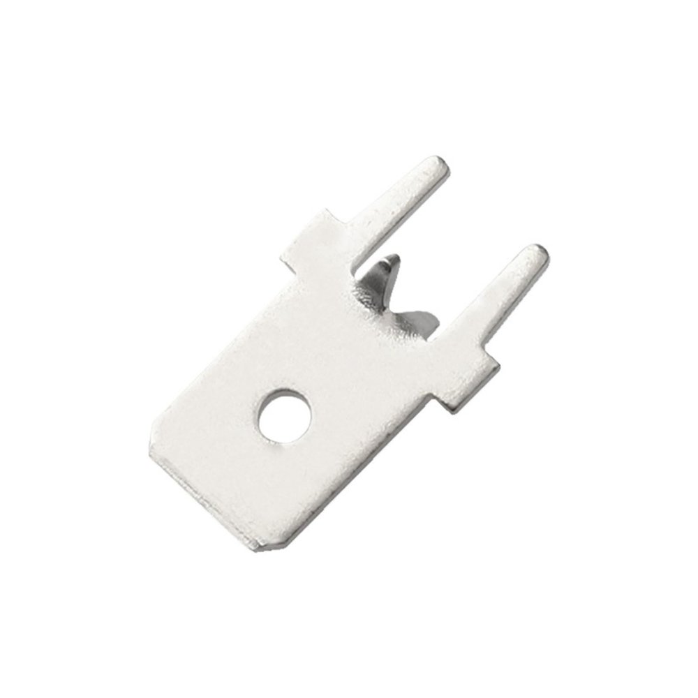 20/50/100Pcs Inserts P1ug Spring Terminal PCB Solder Lug Type Thickness 0.8MM Two Legs Male Welding Sheet DJ6111-6.3 * 0.8(200 pcs)
