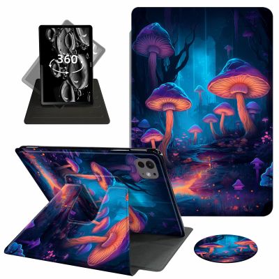 ACWDMKH for iPad Pro 11 Inch Case 2024 5th Generation (M4),for iPad Pro M4 11 Inch Case,360 Degree Rotating Swivel PU Leather Stand Flip Folio Cover with Auto Wake/Sleep,Glitter Mushroom