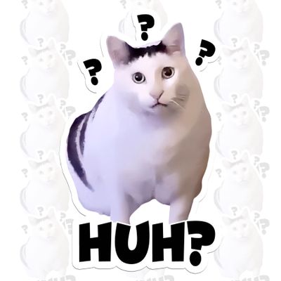 Huh Funny Cat Humorous Design Sticker Huh Meme Cat Lovers Decal Trendy Cat Die Cut Waterproof Vinyl Sticker for Water Bottles Tumbler Laptop Car Kindle - Gifts for Girl Boy