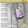 Huh Funny Cat Humorous Design Sticker Huh Meme Cat Lovers Decal Trendy Cat Die Cut Waterproof Vinyl Sticker for Water Bottles Tumbler Laptop Car Kindle - Gifts for Girl Boy view 2
