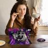 ACWDMKH for iPad Air 11 Inch Case M2 2024,for iPad Air 5th Generation Case 2022/ 4th Gen Cover 2020 10.9",360 Degree Rotating Swivel Leather Stand Folio with Auto Wake/Sleep,Purple Flower Skull view 3