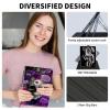 ACWDMKH for iPad Air 11 Inch Case M2 2024,for iPad Air 5th Generation Case 2022/ 4th Gen Cover 2020 10.9",360 Degree Rotating Swivel Leather Stand Folio with Auto Wake/Sleep,Purple Flower Skull view 4