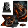 ACWDMKH for iPad Pro 11 Inch Case 2024 5th Generation (M4),for iPad Pro M4 11 Inch Case,360 Degree Rotating Swivel PU Leather Stand Flip Folio Cover with Auto Wake/Sleep,Red Fire Dragon view 1