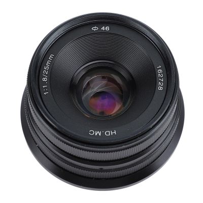 25mm F1.8 Large Aperture Small Wide Angle Lens Fixed Focus Manual Lens, 25mm Prime Lens, Replacement for X A1 X A10 X A2 X A3 X T1 X T10 X T2 X T20 X E2, Black