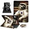 ACWDMKH for iPad Air 11 Inch Case M2 2024,for iPad Air 5th Generation Case 2022/ 4th Gen Cover 2020 10.9",360 Degree Rotating Swivel Leather Stand Folio with Auto Wake/Sleep,Astronaut Sloth view 1