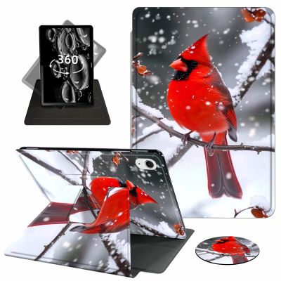 ACWDMKH for iPad Air 11 Inch Case M2 2024,for iPad Air 5th Generation Case 2022/ 4th Gen Cover 2020 10.9",360 Degree Rotating Swivel Leather Stand Folio with Auto Wake/Sleep,Main Cardinals Snow