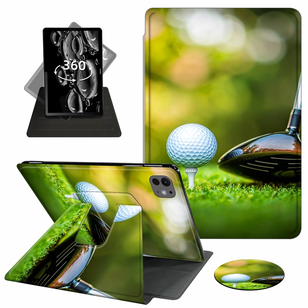 ACWDMKH for iPad Pro 11 Inch Case 2024 5th Generation (M4),for iPad Pro M4 11 Inch Case,360 Degree Rotating Swivel PU Leather Stand Flip Folio Cover with Auto Wake/Sleep,Golf Club