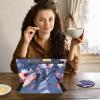 ACWDMKH Case for Samsung Galaxy Tab S10 Plus/ S9 FE Plus/ S9 Plus 5G Tablet 12.4 Inch Case,360 Degree Rotating Swivel PU Leather Stand Flip Folio Cover with Auto Wake/Sleep,Floral Flower view 3