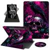 ACWDMKH Case for Samsung Galaxy Tab S10 Plus/ S9 FE Plus/ S9 Plus 5G Tablet 12.4 Inch Case,360 Degree Rotating Swivel PU Leather Stand Flip Folio Cover with Auto Wake/Sleep,Crow Skull Purple view 1