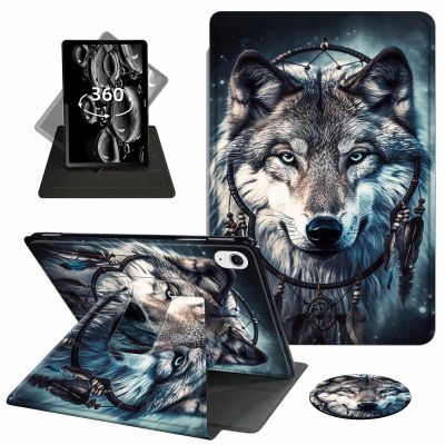ACWDMKH for iPad Air 11 Inch Case M2 2024,for iPad Air 5th Generation Case 2022/ 4th Gen Cover 2020 10.9",360 Degree Rotating Swivel Leather Stand Folio with Auto Wake/Sleep,Retro Wolf