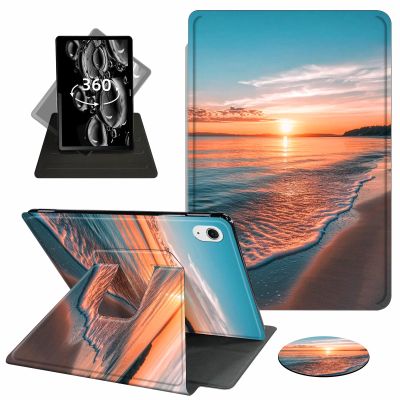 ACWDMKH for iPad Air 11 Inch Case M2 2024,for iPad Air 5th Generation Case 2022/ 4th Gen Cover 2020 10.9",360 Degree Rotating Swivel Leather Stand Folio with Auto Wake/Sleep,Sea Beach Sunset