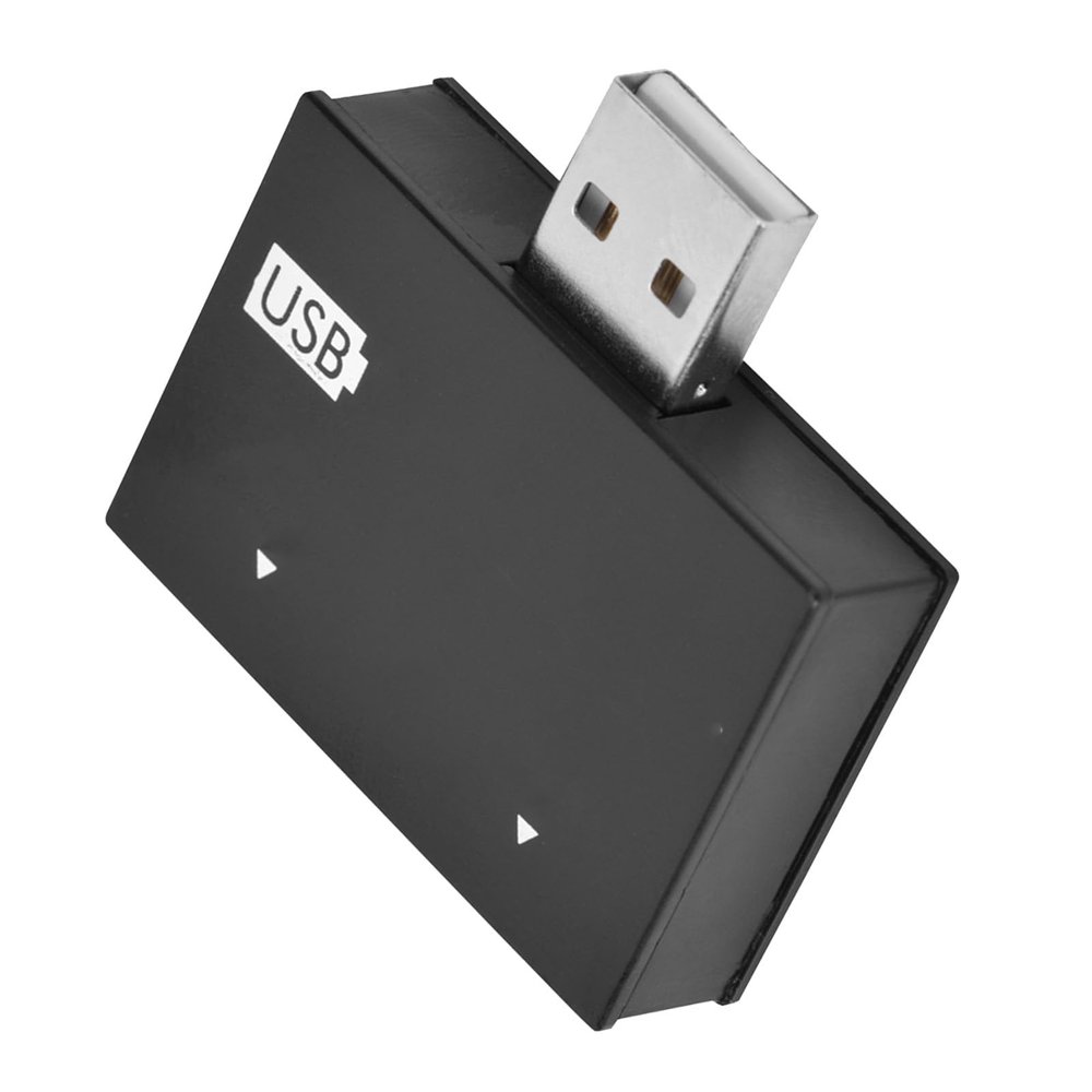 USB 2.0 Splitter Plug Adapter, Charging Hub for Two USB Devices for Technology Enthusiasts, Black (Black)