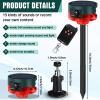 Qualirey 2 Pack Solar Outdoor Motion Sensor Alarm-Dog Barking&Gunshot Sound Support Recording Animal Deterrent for Home Security, 13 Kinds of Sounds (Red) view 2