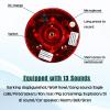 Qualirey 2 Pack Solar Outdoor Motion Sensor Alarm-Dog Barking&Gunshot Sound Support Recording Animal Deterrent for Home Security, 13 Kinds of Sounds (Red) view 4