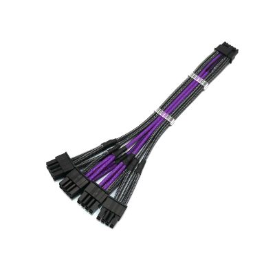 Chunsu PCIE 5.0 12VHPWR Power Cable 12+4/16Pin to 4x8Pin CPU/ATX/EPS Male PSU Cable for PSU 16awg(60cm,Carbon Purple)