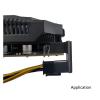 Chunsu 4.2mm 8Pin PCI-E/GPU 180degree Extension Adapter Black White(PH38A Black) view 2