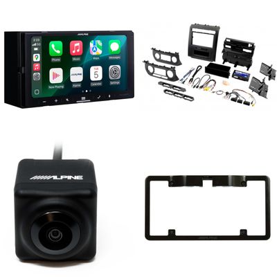 Alpine iLX-W770 7-Inch Receiver + PAC RPK4-FD2101 2015+ Ford Truck W/8" Kit + Back up Camera and License Plate Frame