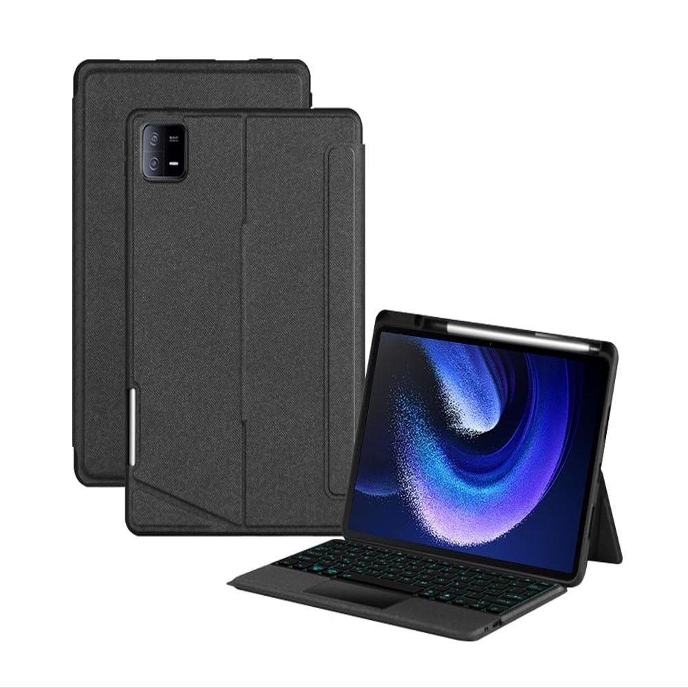 Adwnaeny Keyboard Case Compatible with Xiaomi Pad 5 / Pad 5 Pro 11 2021 Release,Magnetic Detachable Backlit Keyboard with Trackpad, Adjustable Landscape/Portrait Stand