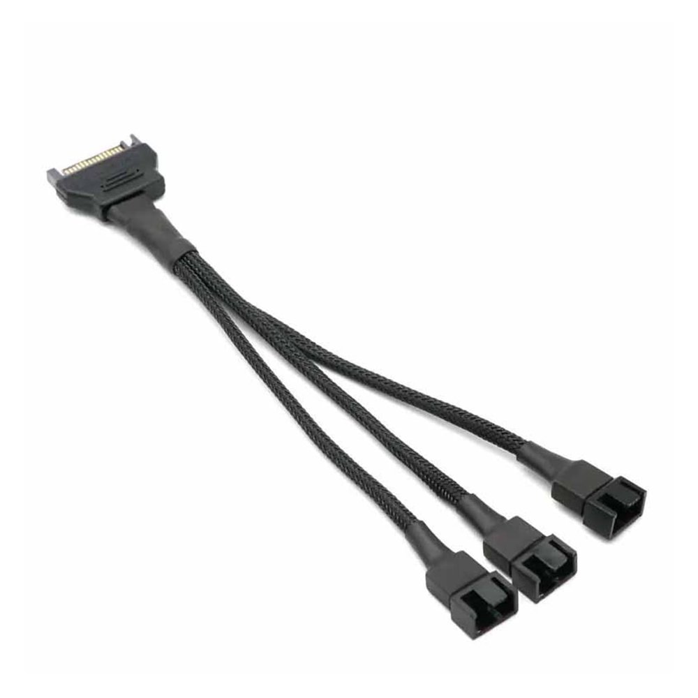 Chunsu 12V SATA to 3x3Pin 4Pin Fan Power Adapter Cable - 3Way(4Pin,15cm)
