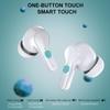 JNXIKOU Bluetooth Headphones in-Ear Wireless Earbuds Stereo Low Latency in-Ear Sports Headphones, Intelligent Noise Cancellation, Digital Display Charging Compartment for Gaming Travel, White view 4