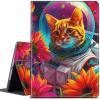 Case for Kindle Fire HD 8 & 8 Plus Tablet 14th/12th/10th Generation 2024/2022/2020 Release 8 inch Lightweight Protective PU Leather Smart Stand Cover with Auto Wake Sleep - Galaxy Cat Sunflower view 1